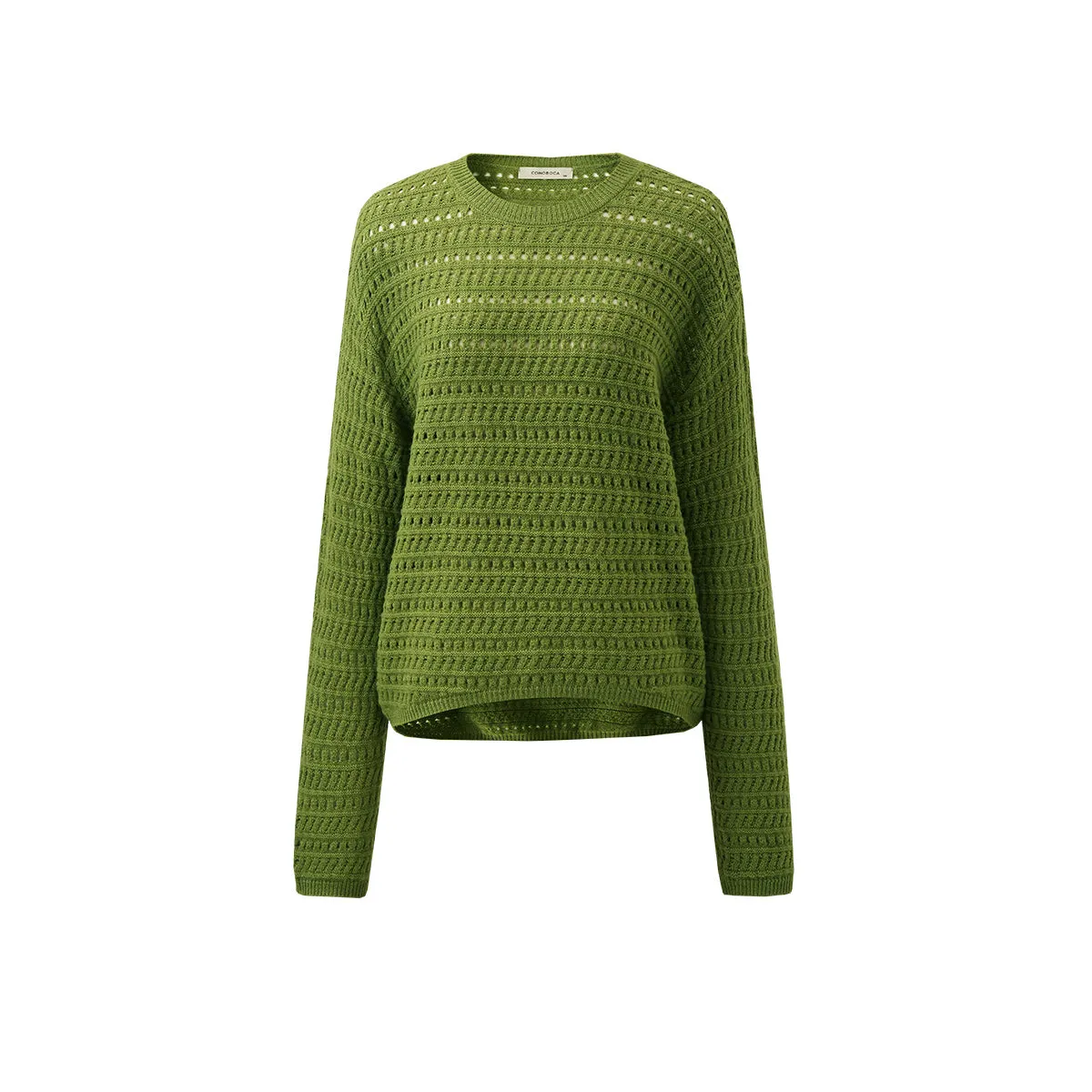 100% Wool Womens Soft Knit Lace Sweater