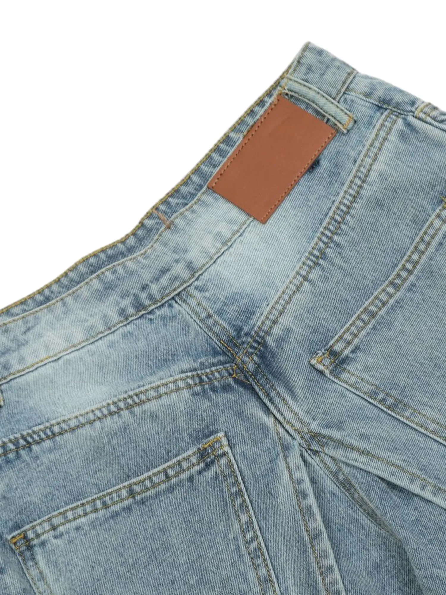 1984 Reverse Design Patchwork Washed Jeans - 2189