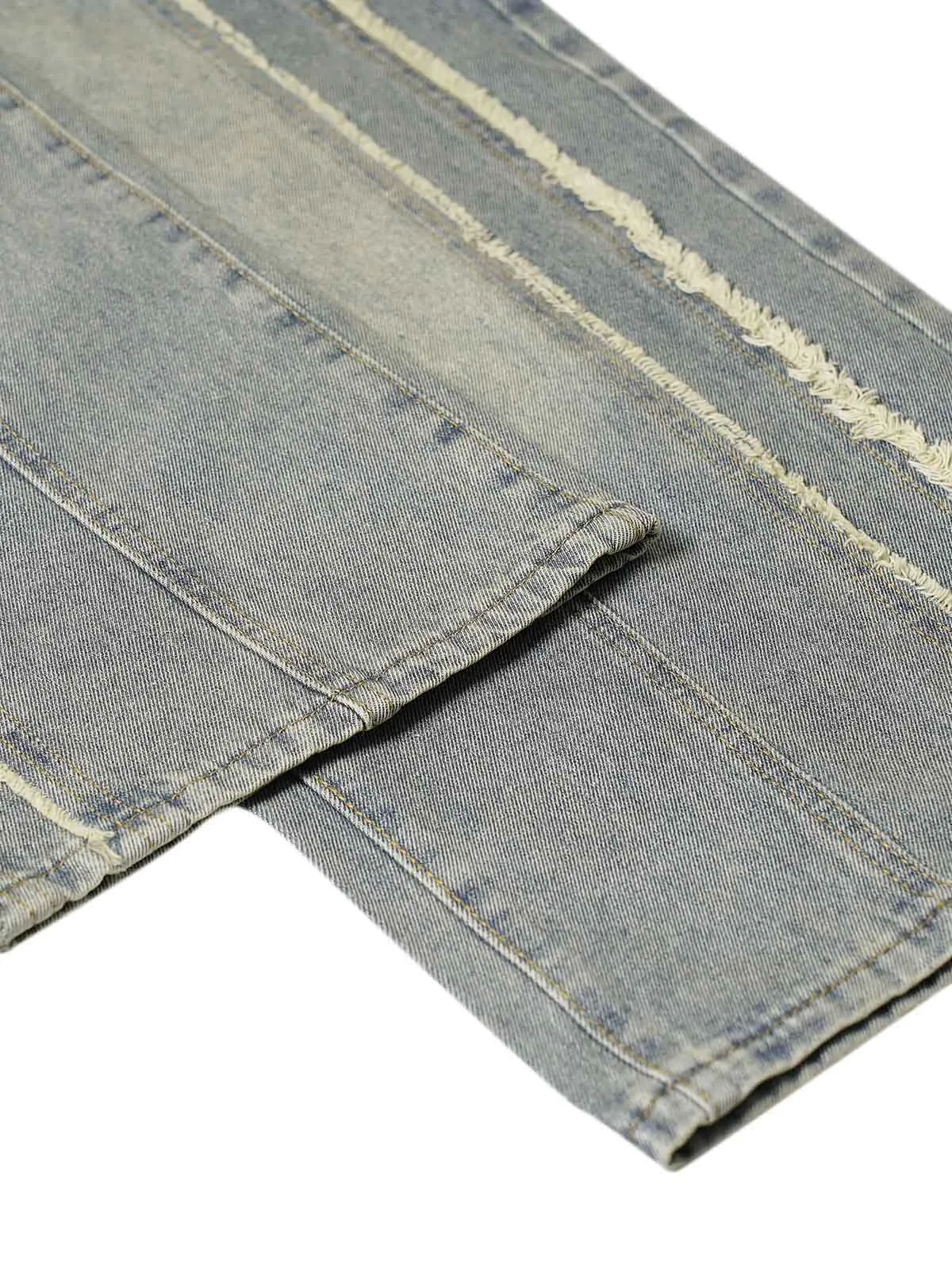 1984 Washed Distressed Raw Edge Baggy Jeans