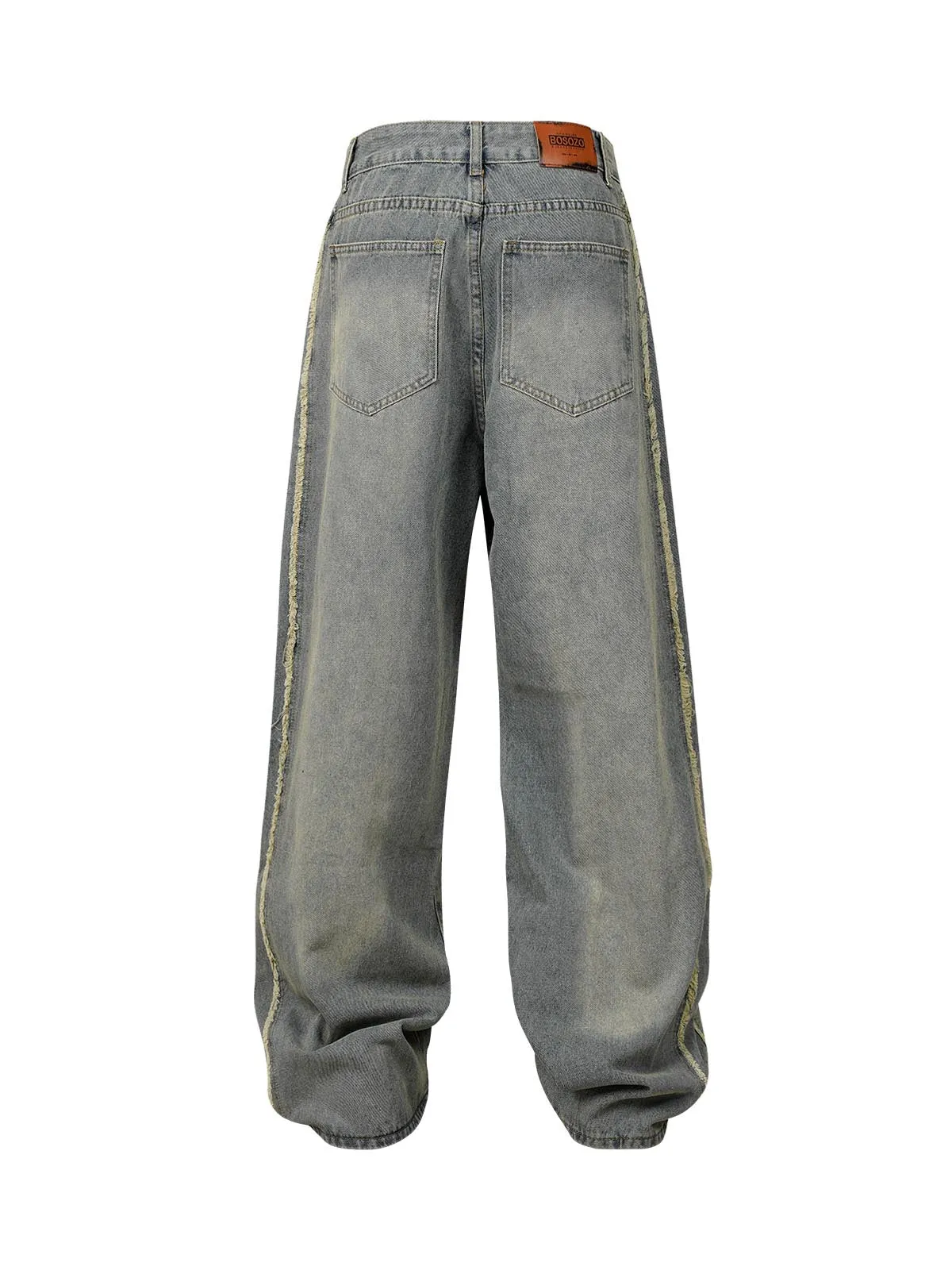 1984 Washed Distressed Raw Edge Baggy Jeans