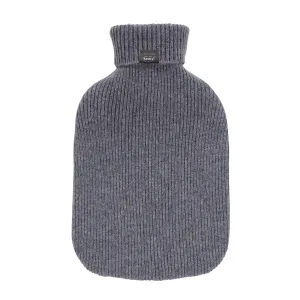 2 Litre Fashy Hot Water Bottle with Grey Turtleneck Knit Cashmere Cover