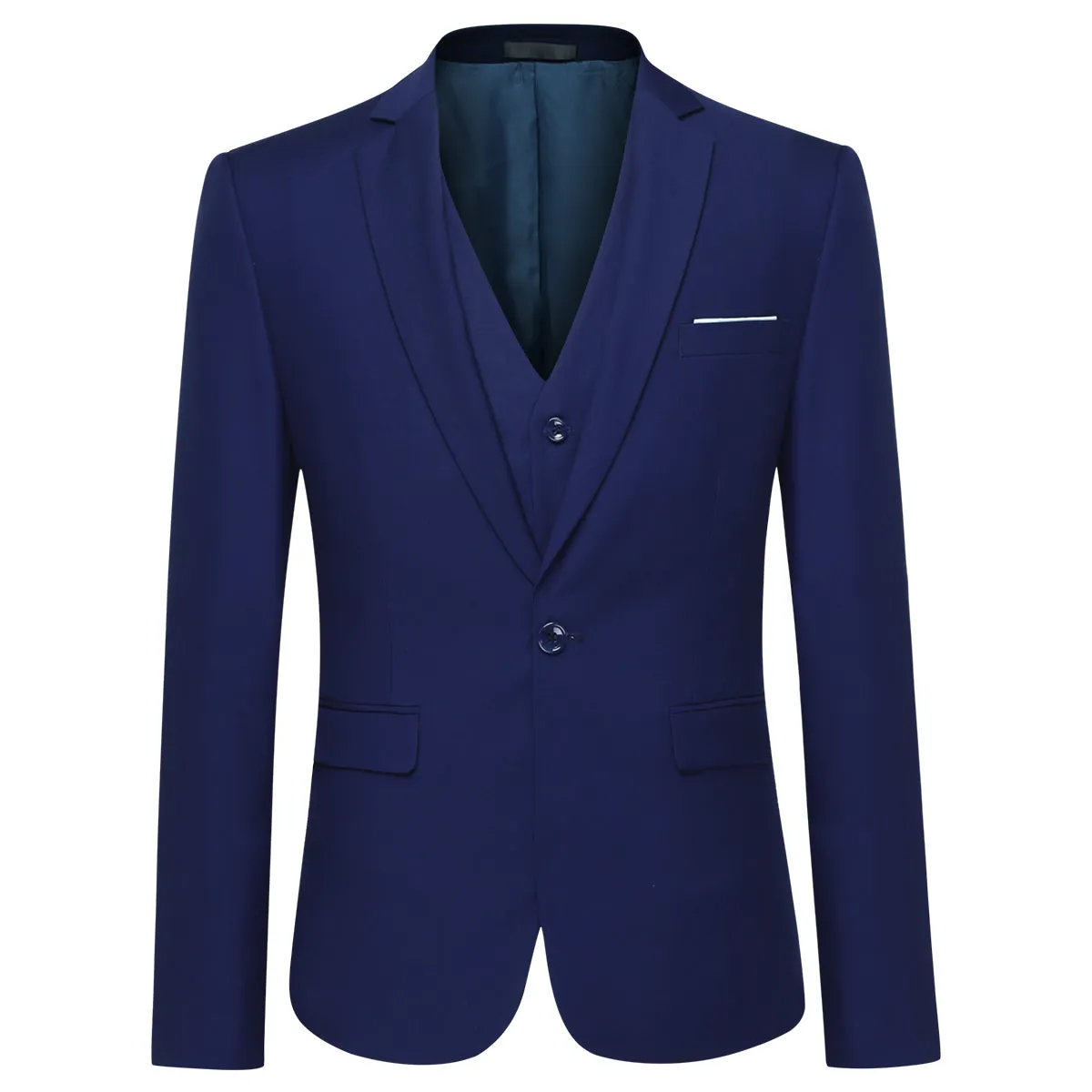 3-Piece Classic One Button Riviera Blue Suit