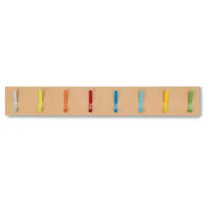 8 Coloured Coat Hook Rail