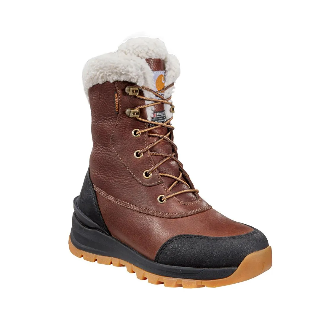 8" Women's Pellston Waterproof Insulated Winter Soft Toe Boot Red Brown