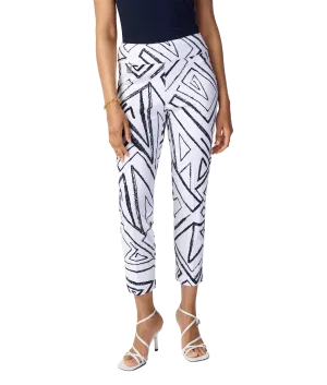 Abstract Print Cropped Pants Style - White