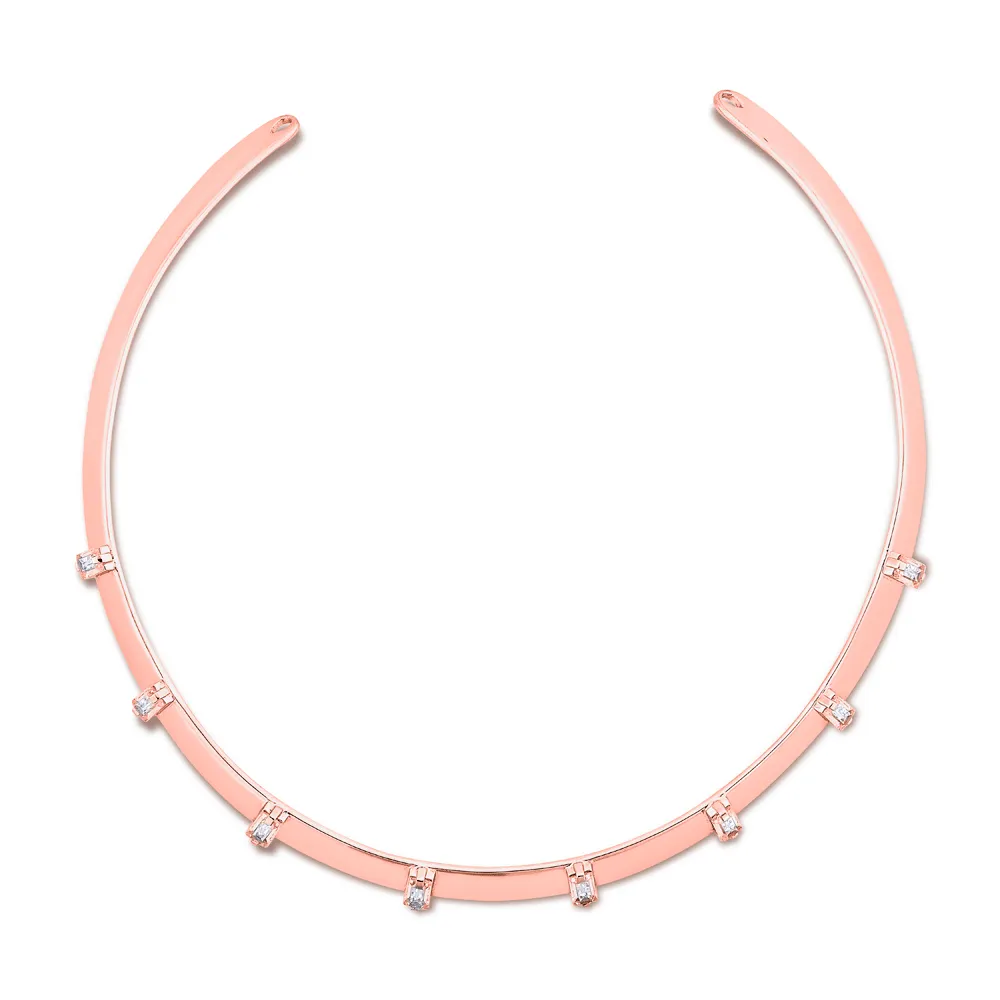 Acacia Baguettes Necklace - Pinkgold