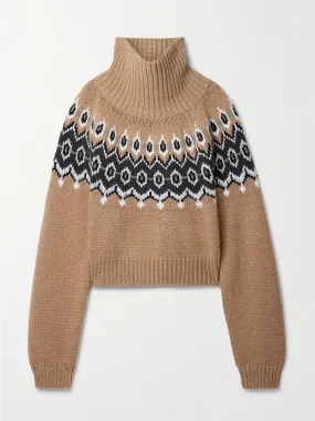 Amaris oversized Fair Isle cashmere-blend turtleneck sweater