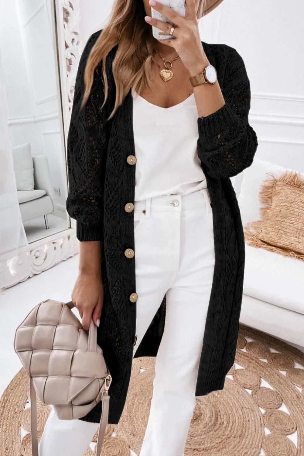 Aria V-Neck Long Sleeve Cardigan, 3 Colors