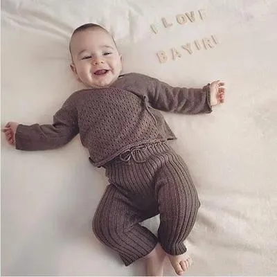 BABY CARDIGAN WITH FLAP (BROWN)