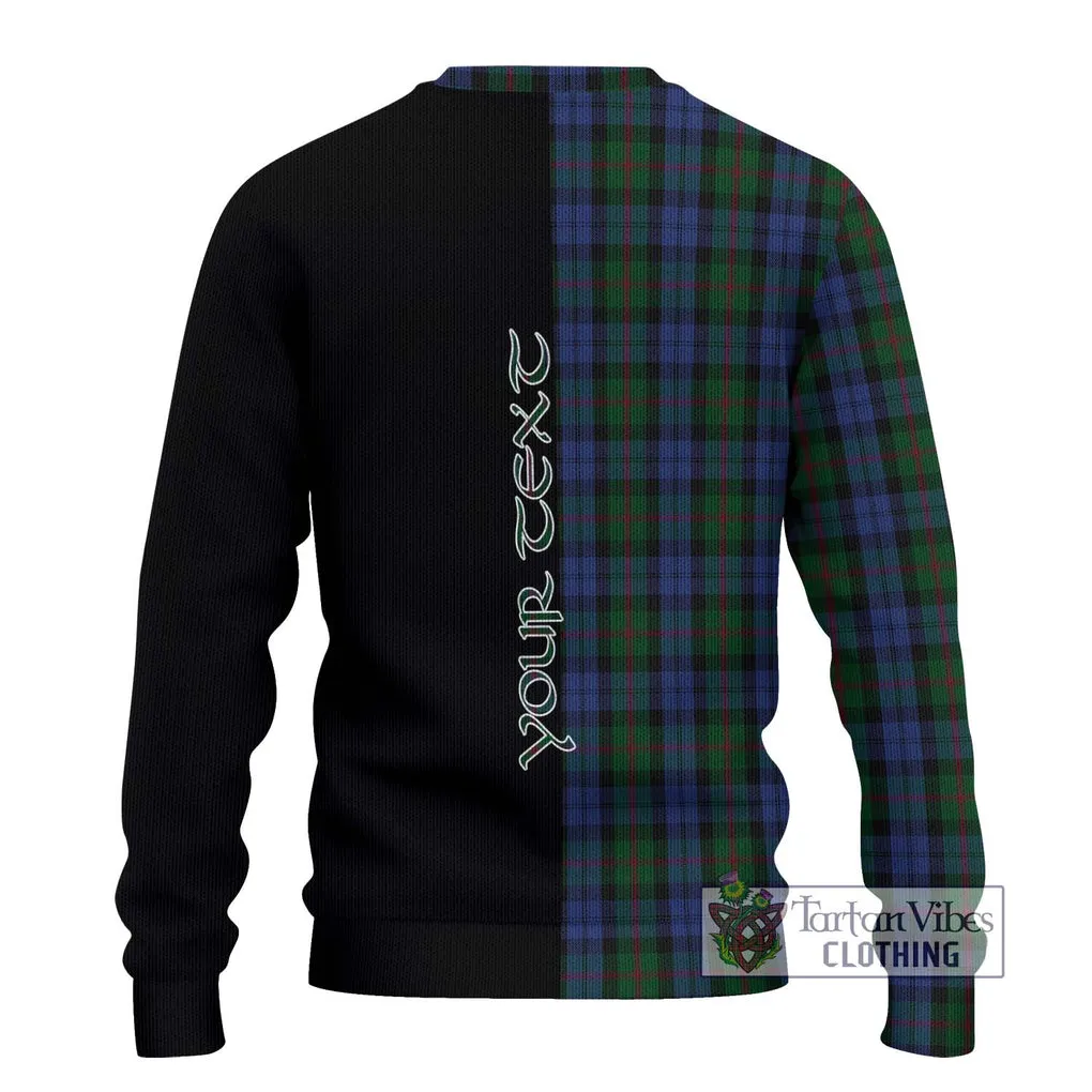 Baird Tartan Ugly Sweater with Family Crest and Half Of Me Style