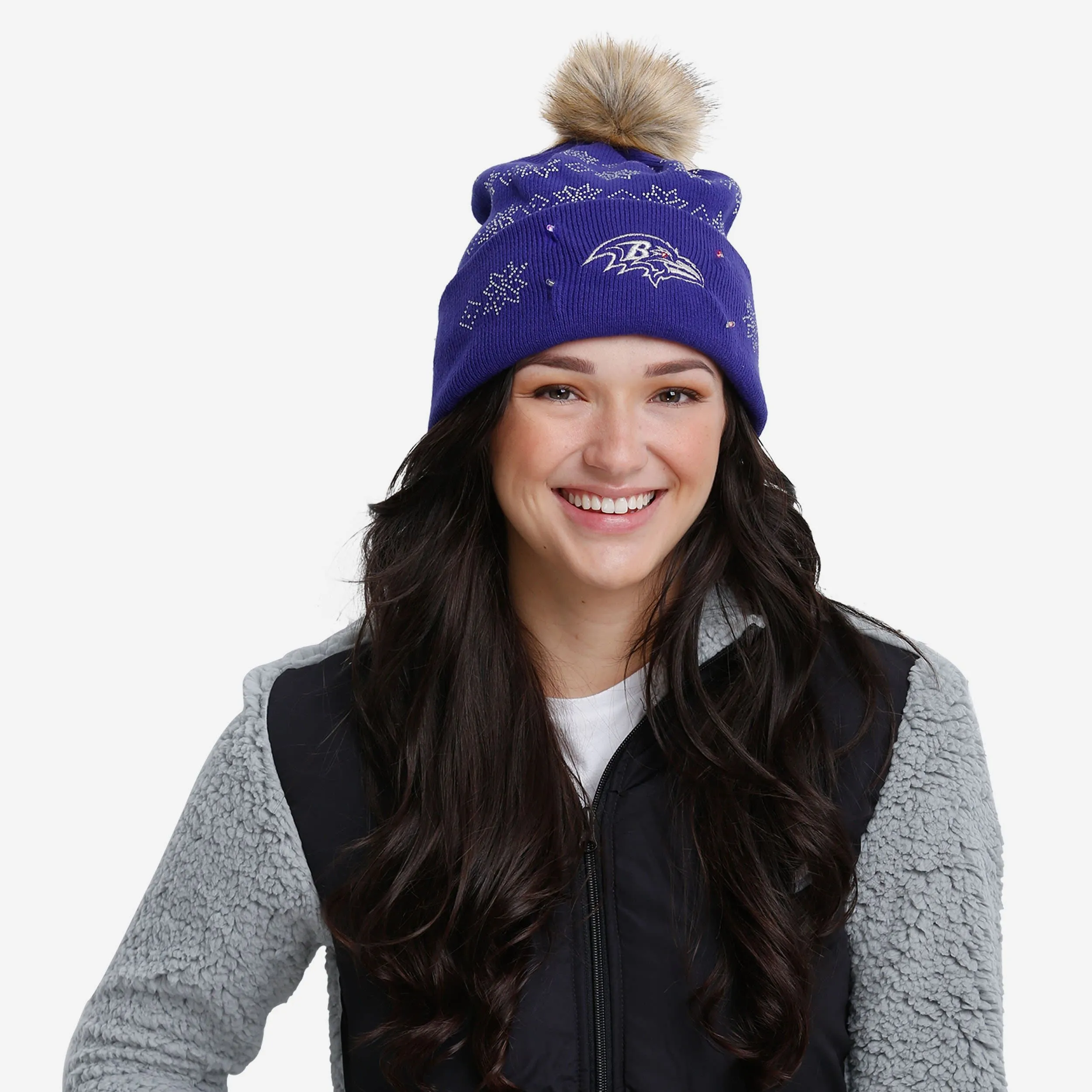 Baltimore Ravens Rhinestone Light Up Beanie