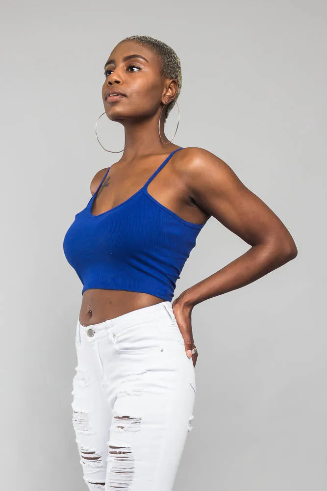 Basic Cropped V-Neck Cami Top