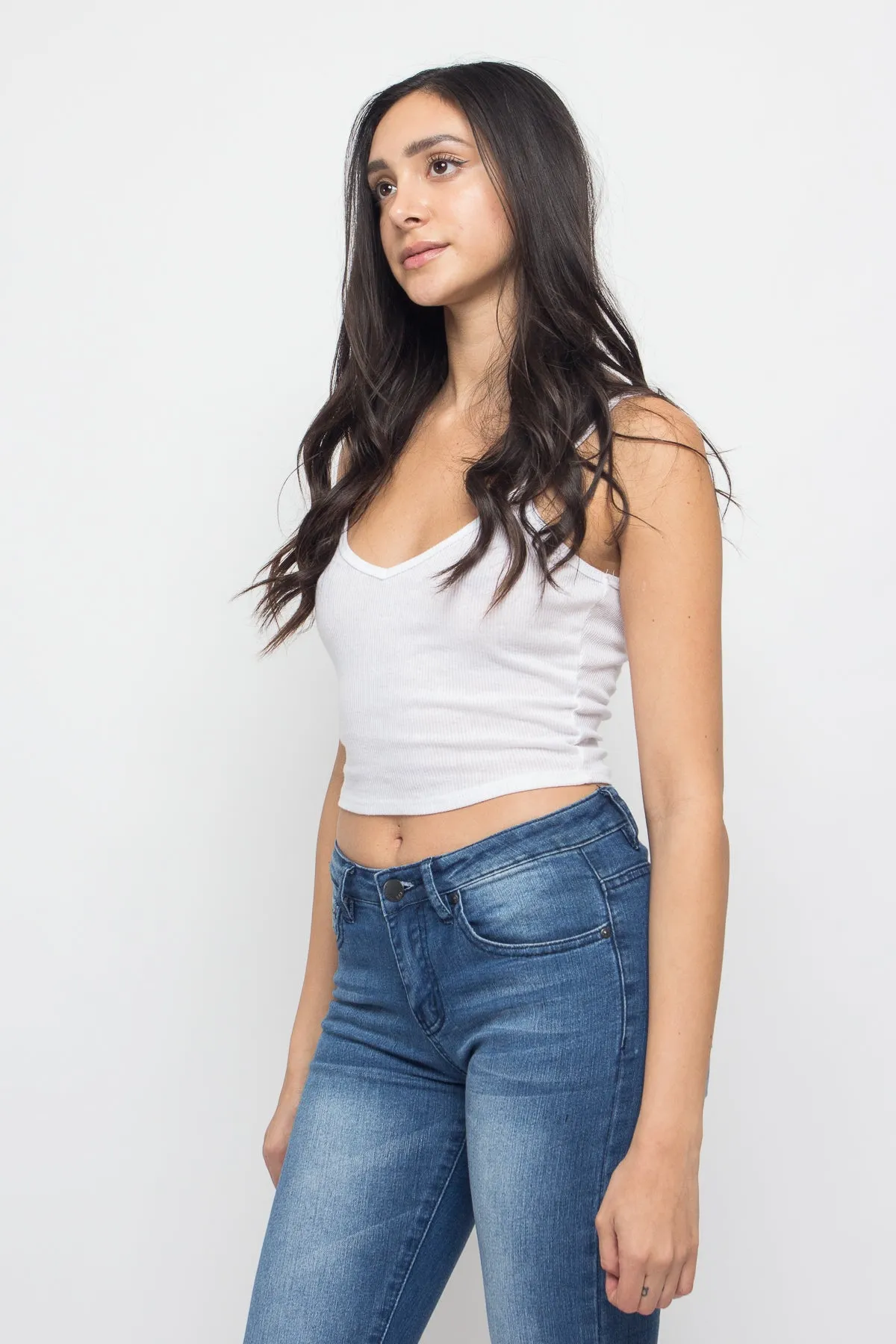 Basic Cropped V-Neck Cami Top