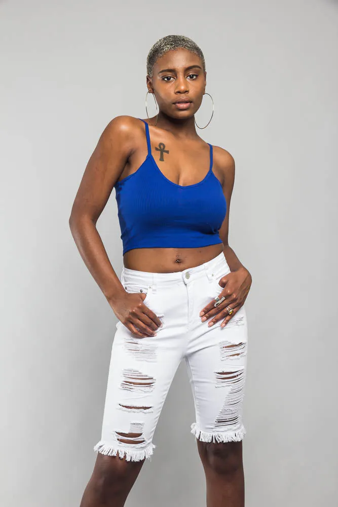 Basic Cropped V-Neck Cami Top