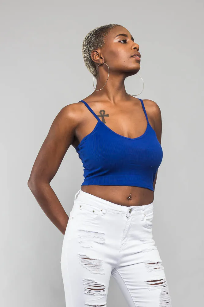 Basic Cropped V-Neck Cami Top