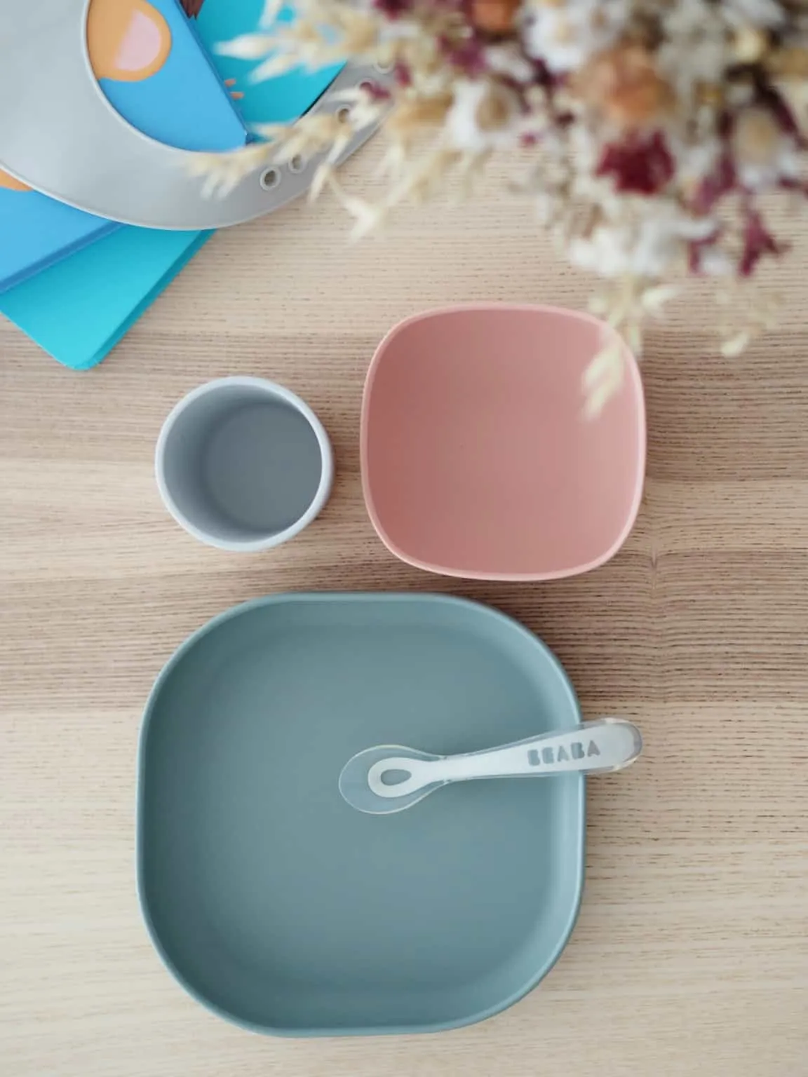 Beaba Silicone Suction Meal Set - Eucalyptus