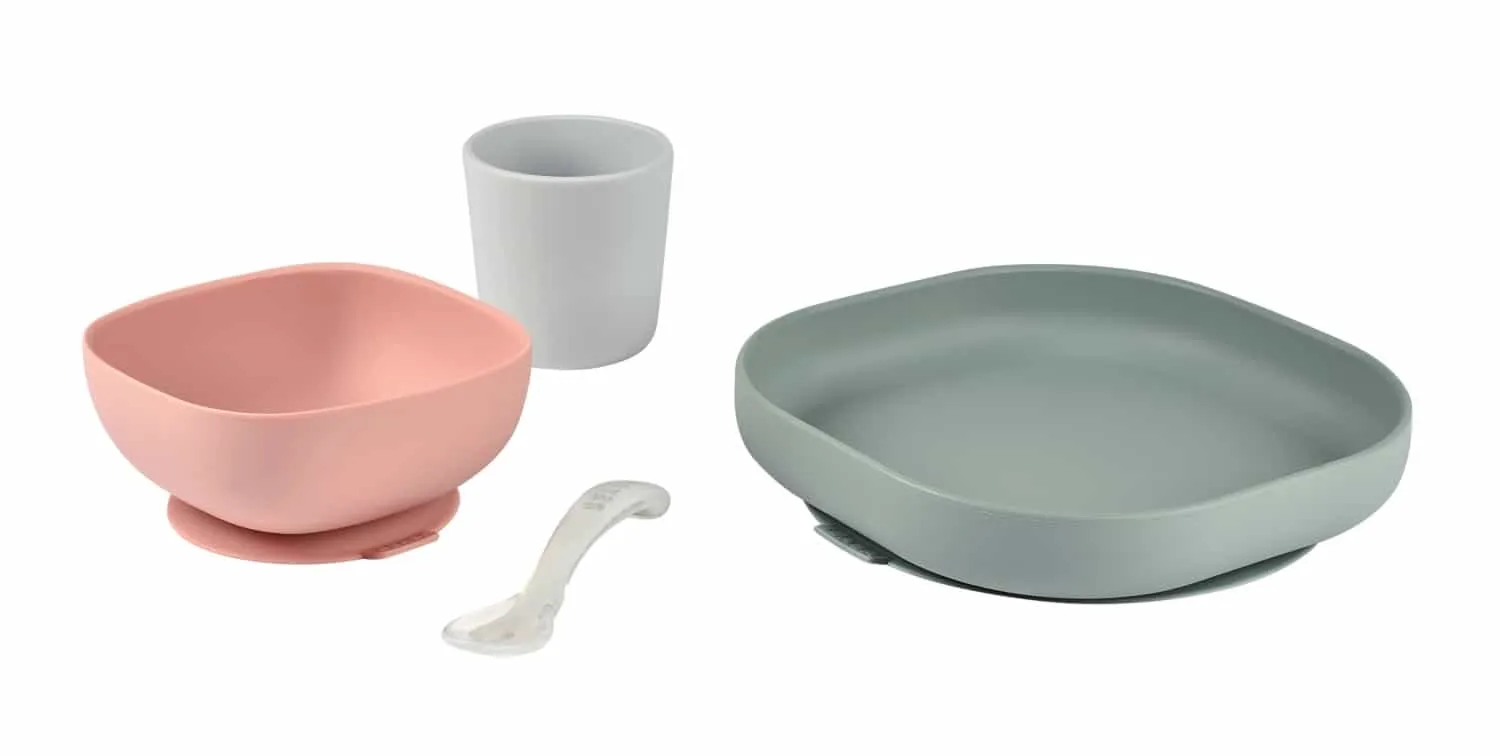 Beaba Silicone Suction Meal Set - Eucalyptus