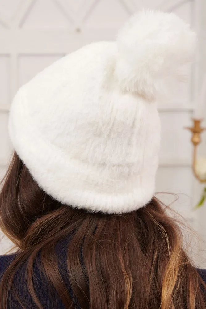 Beanie Soft Four PomPom Knit Acrylic Hat