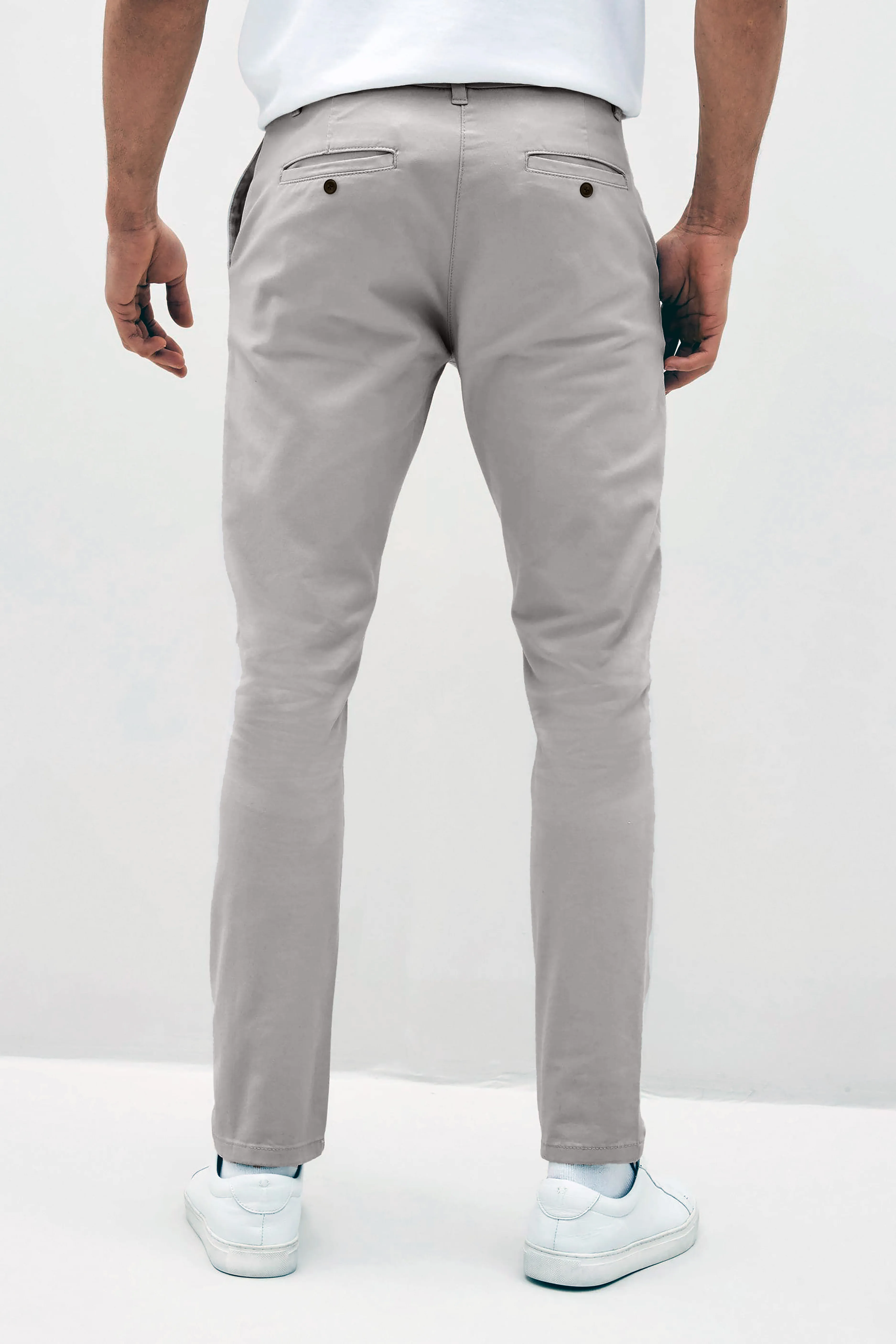 Beckett premium stretch chino pant in Silver