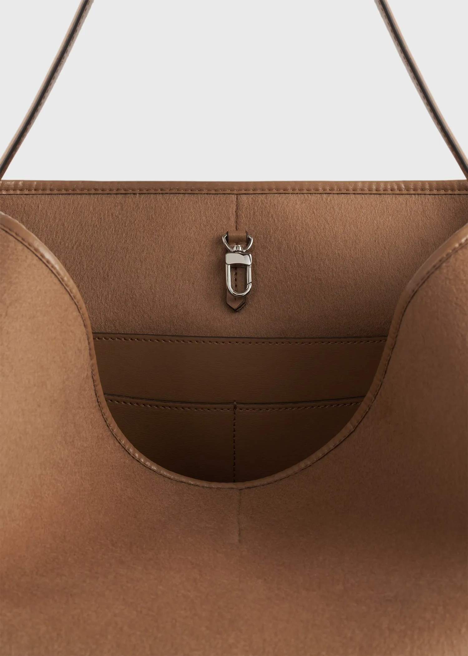 Belted doublé tote camel