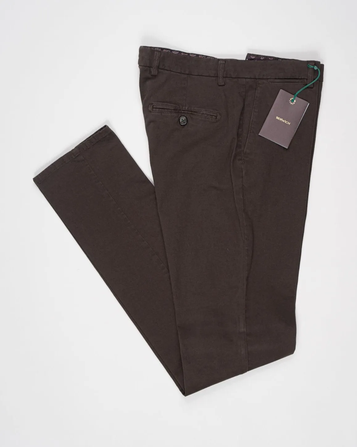 Berwich Garment Dyed Cotton Chinos / Moro