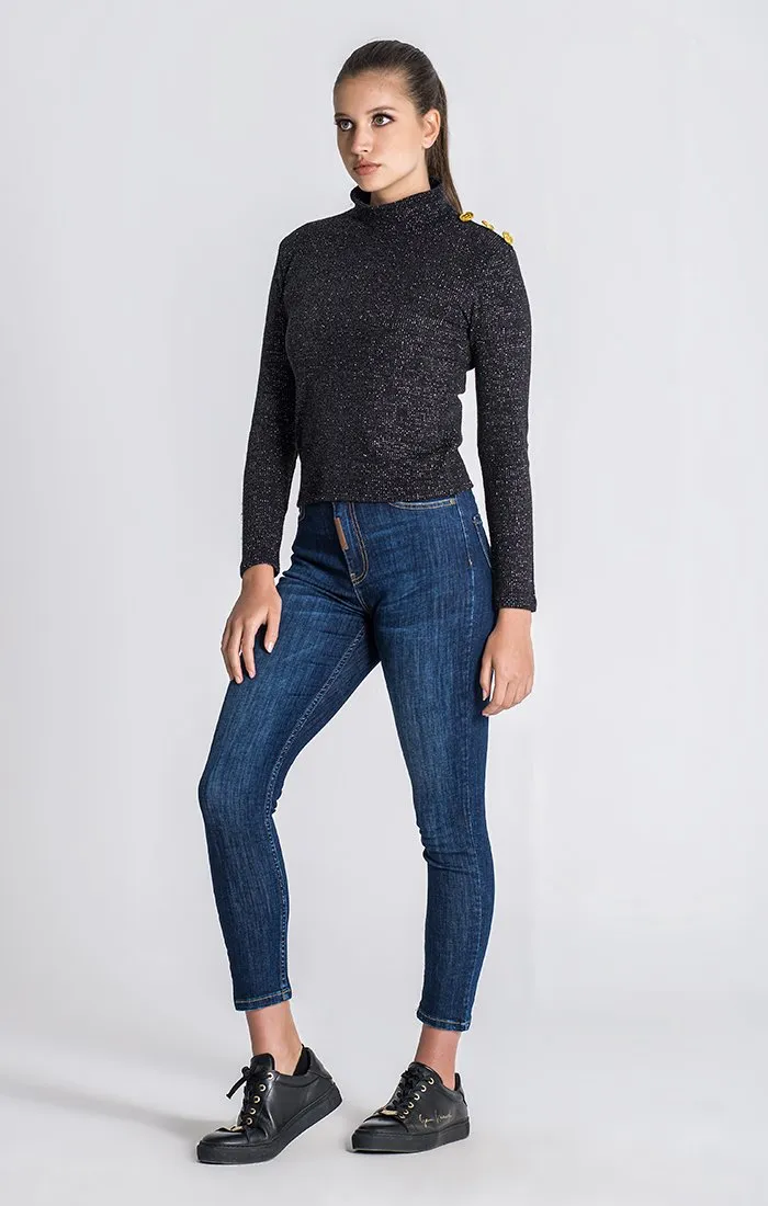 Black Constellation Sparkle Turtleneck