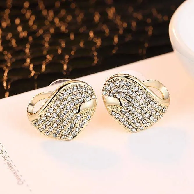 Bold Pavé Hearts Cz Earrings for Women by Feshionn IOBI