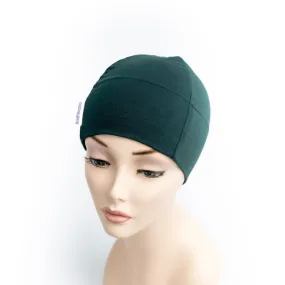 Bottle Green Plain Women's Cancer Beanie Hat