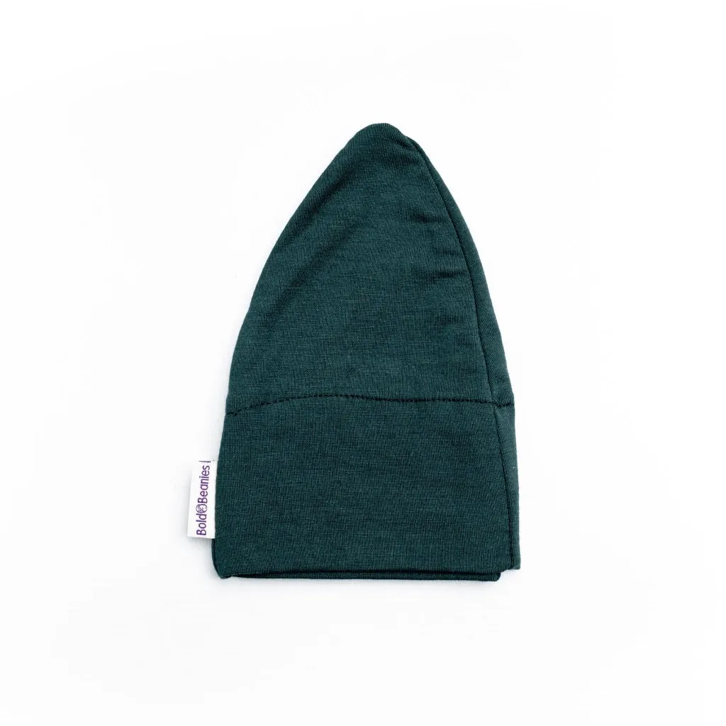 Bottle Green Plain Women's Cancer Beanie Hat