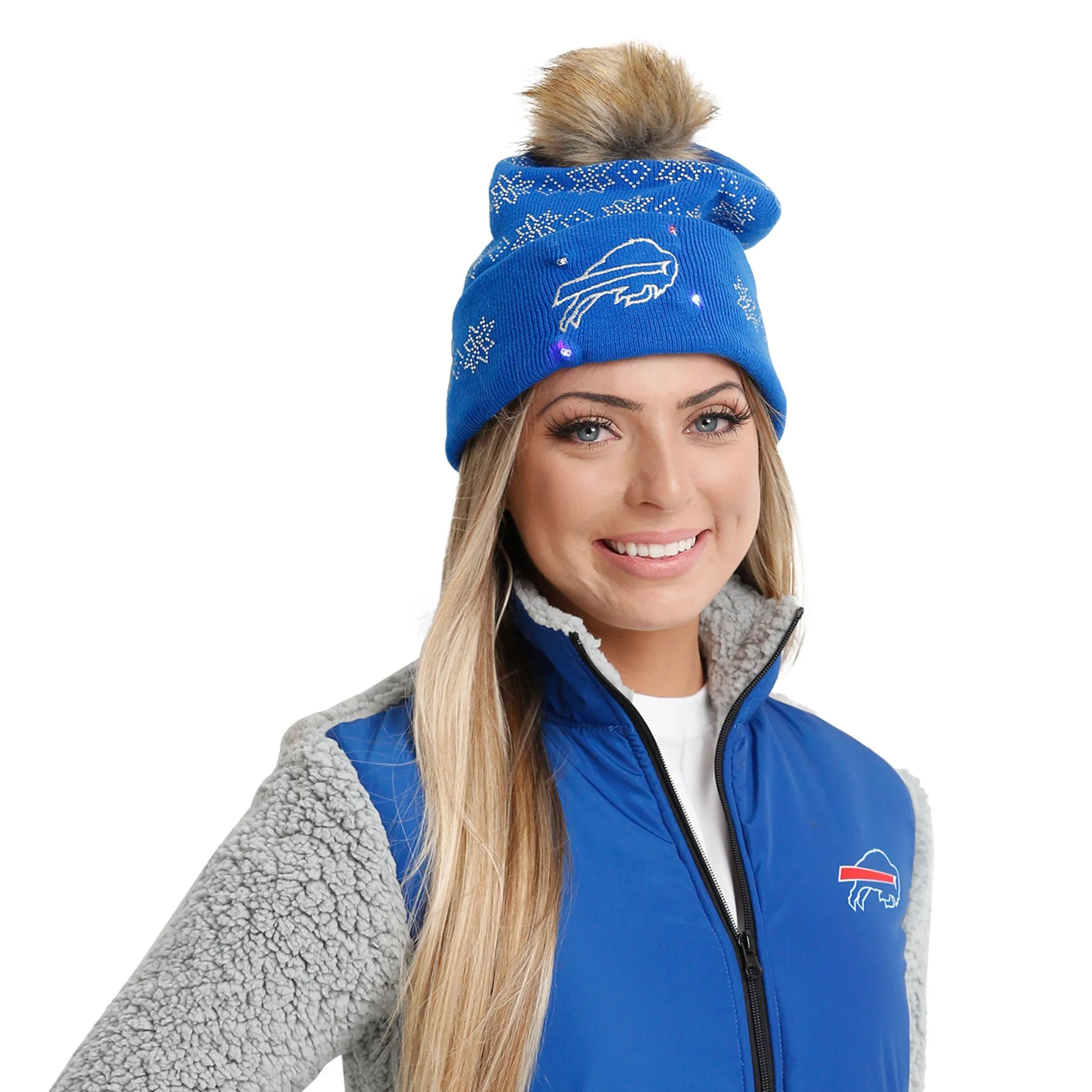 Buffalo Bills NFL Rhinestone Light Up Beanie