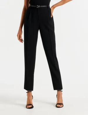 Carmen Petite Belted Tapered Pants