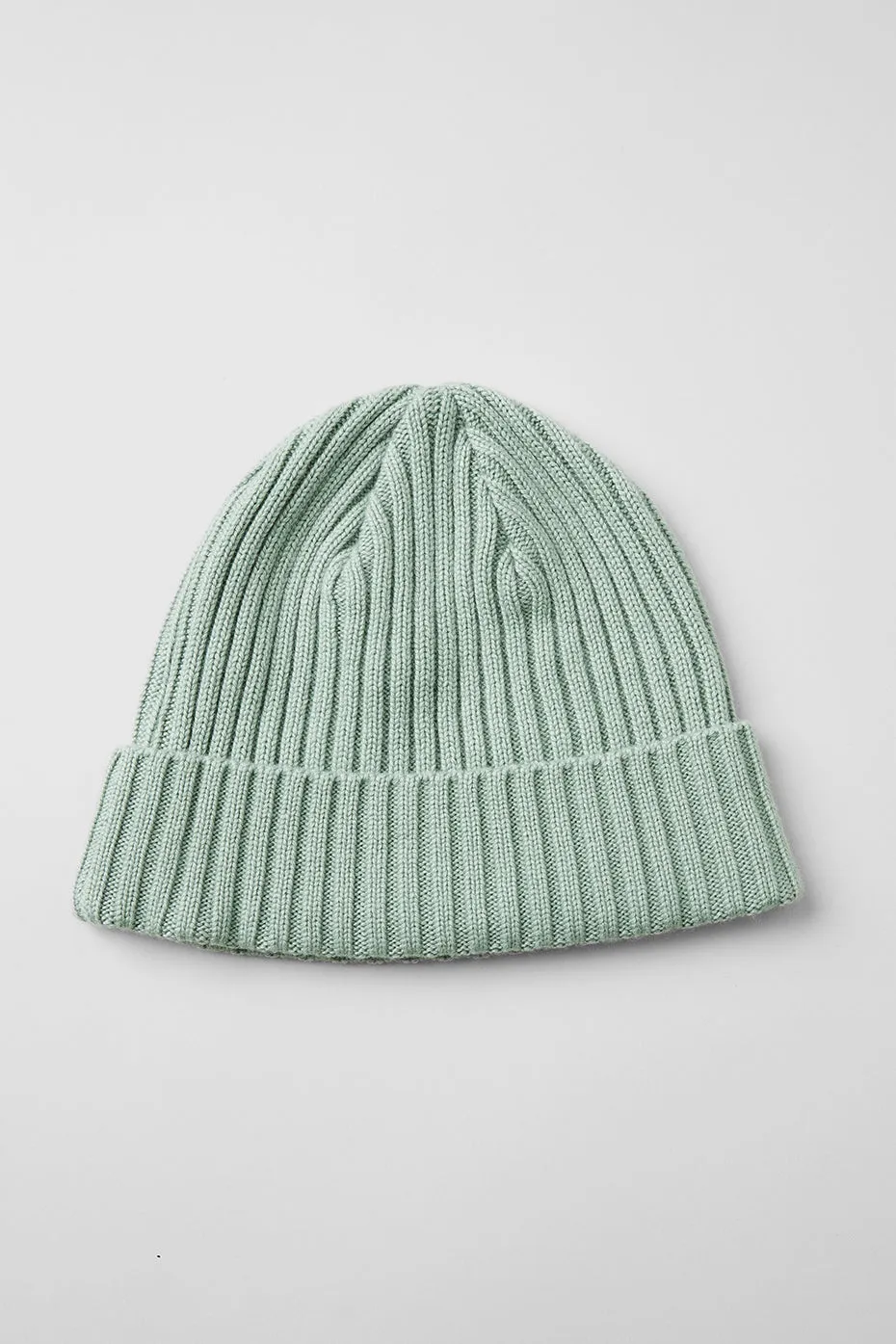 Cashmere Blend Rib Beanie - Icy Sage