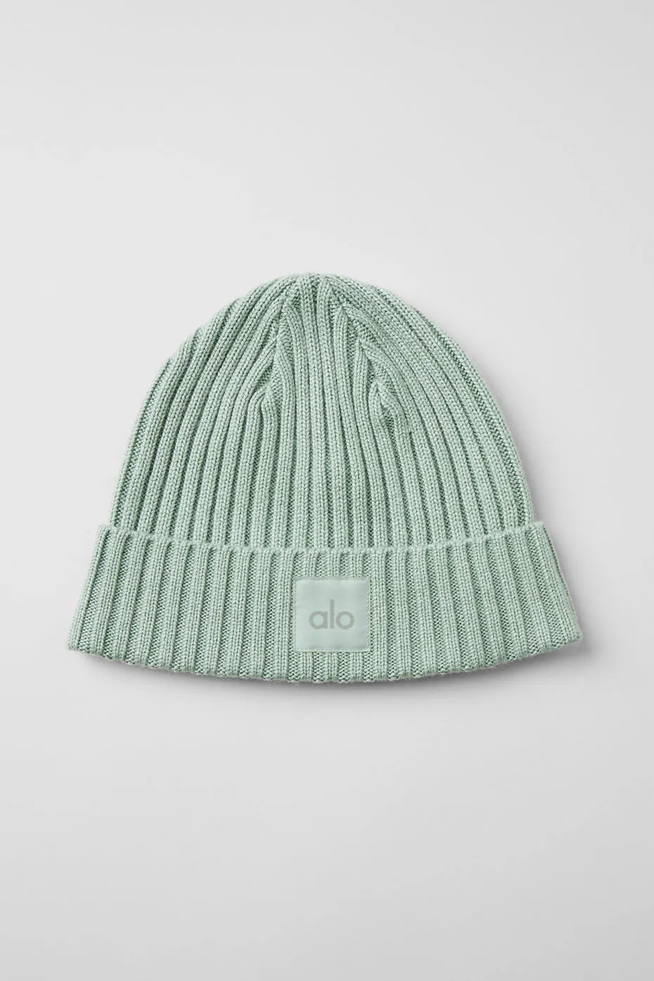 Cashmere Blend Rib Beanie - Icy Sage