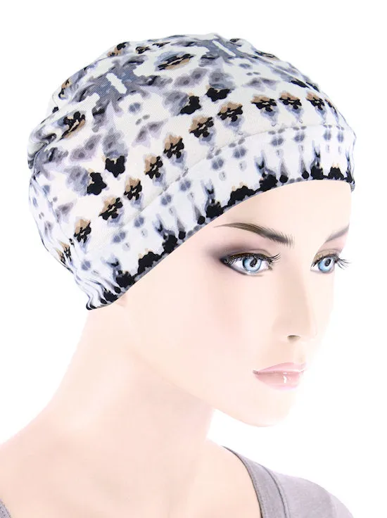 CE-CHEMOCAP-GEOGRAY#Chemo Cap in Gray Geometric