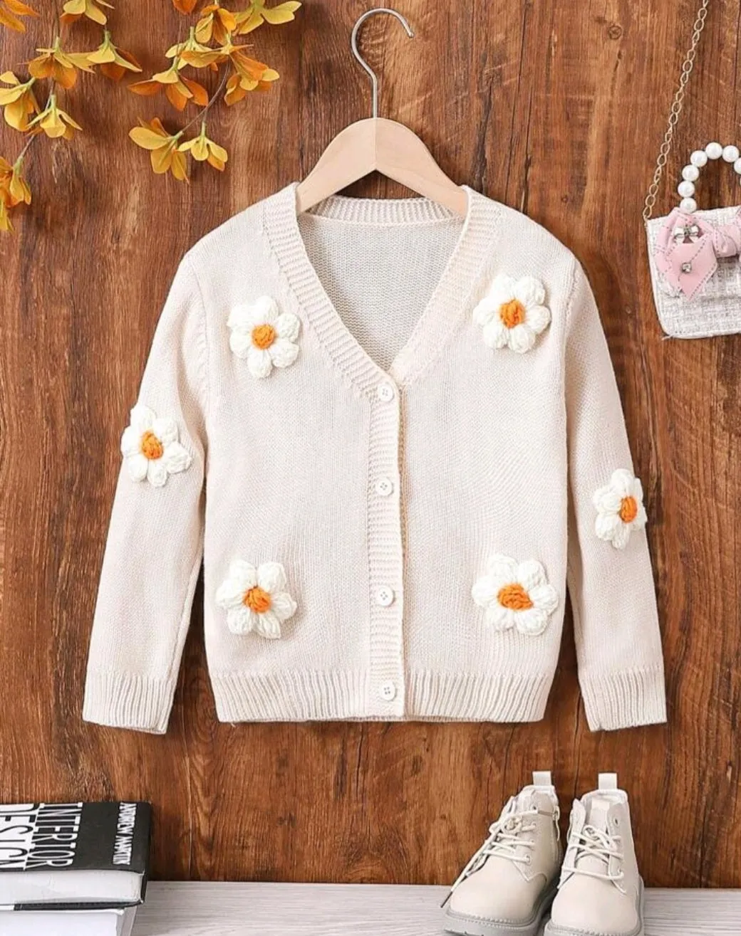 Champagne Floral Cardigan #1000221