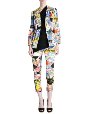 Christian Lacroix Vintage Pop Art Collage Print Suit