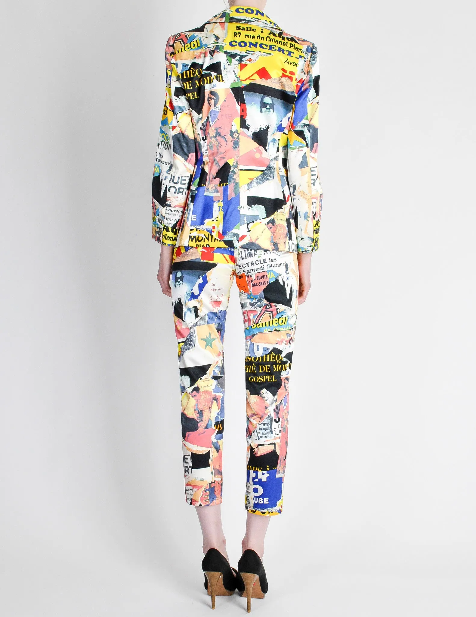 Christian Lacroix Vintage Pop Art Collage Print Suit