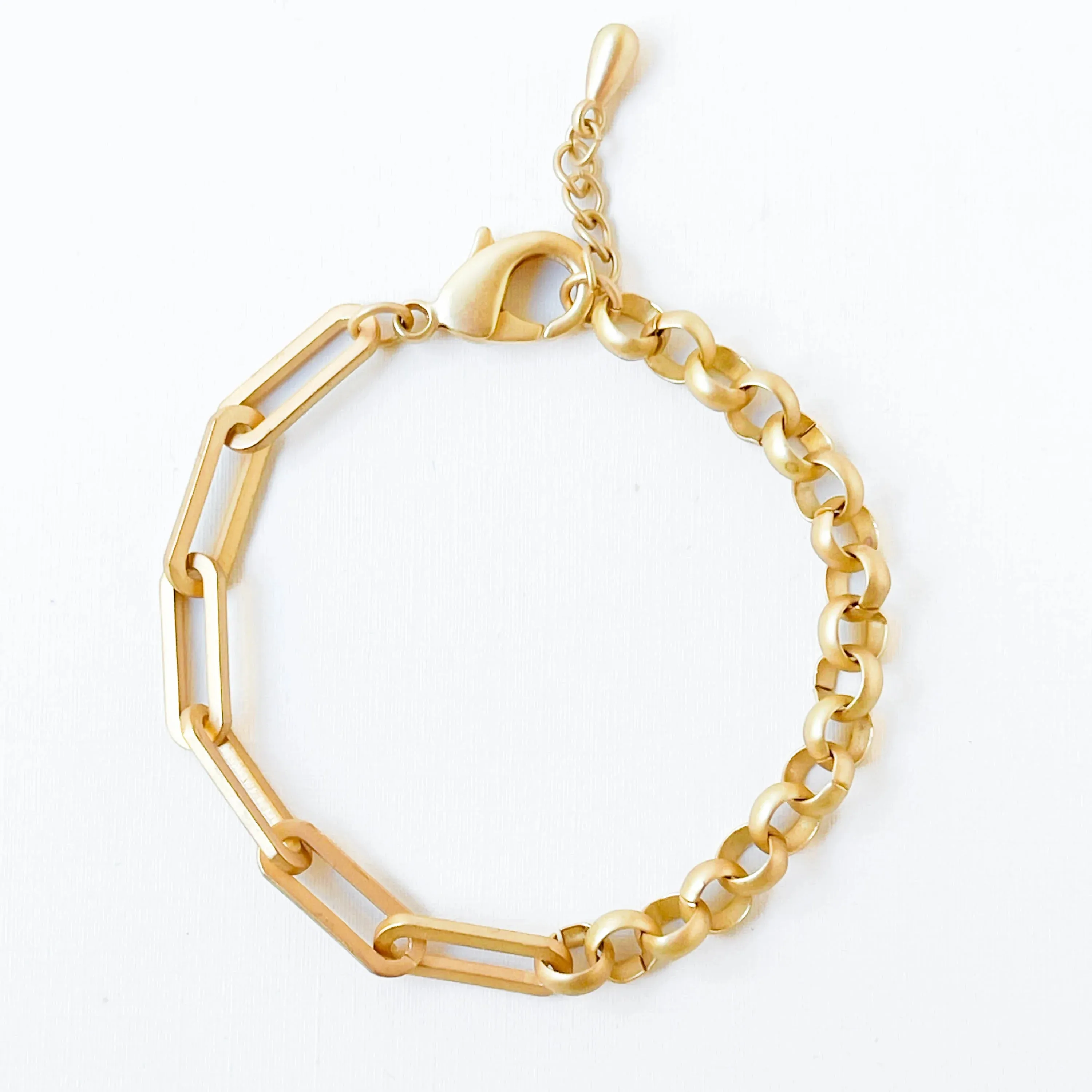 Chunky Two-Style Gold Chain Bracelet