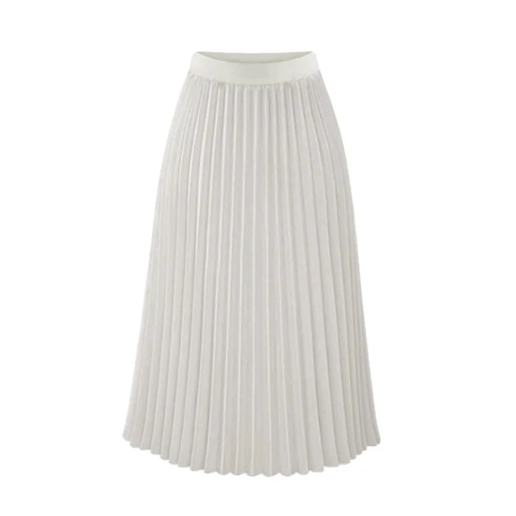 Classic Flowy Chiffon Pleated Midi Skirt Long Length