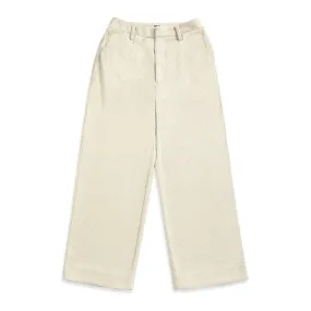 Corduroy Straight-Leg Pants Off White