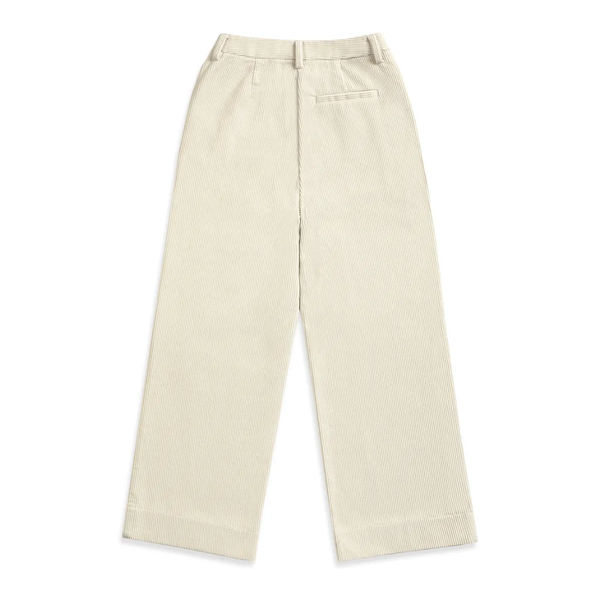 Corduroy Straight-Leg Pants Off White