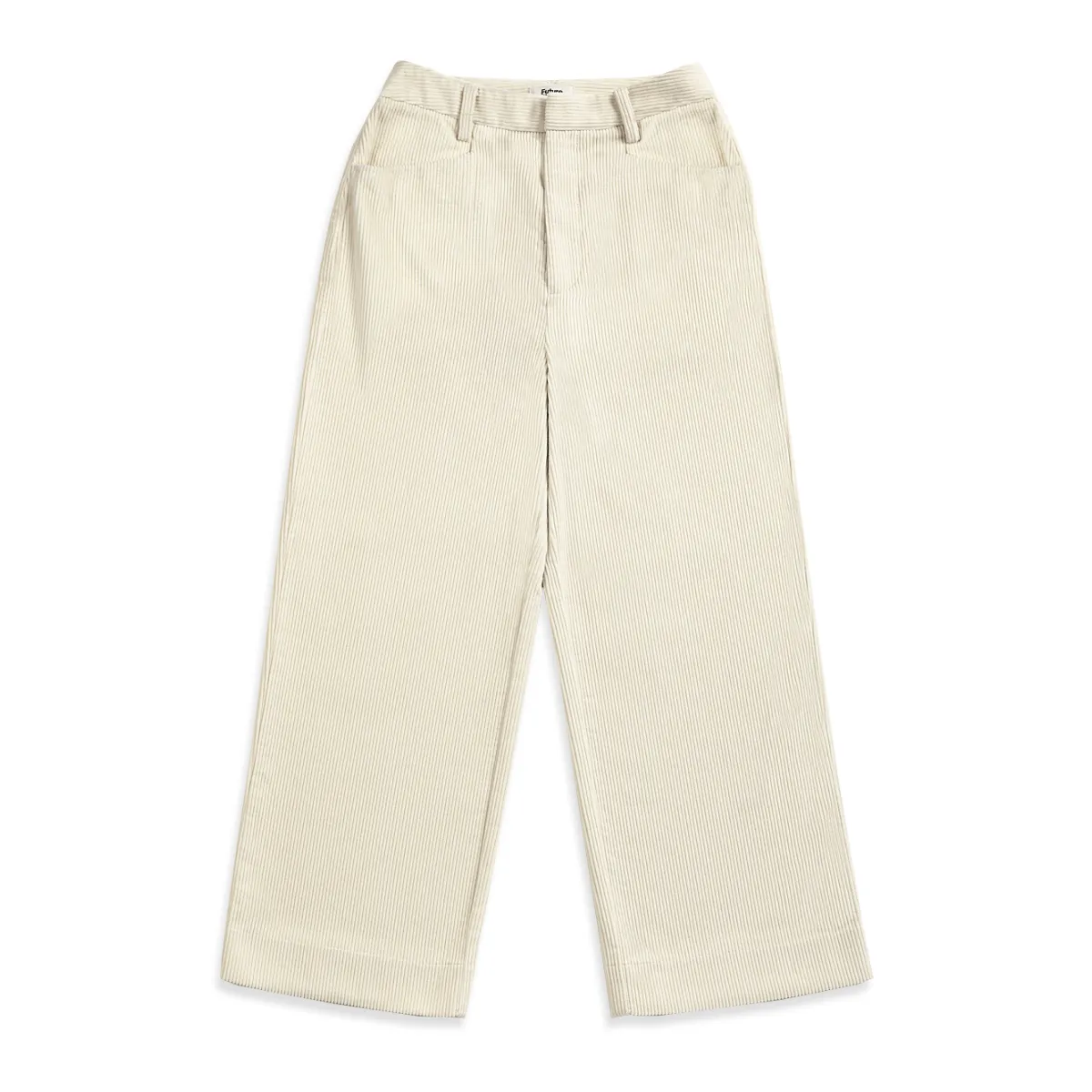 Corduroy Straight-Leg Pants Off White