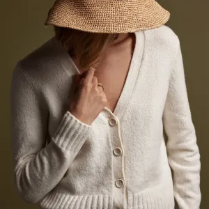 Cotton Cashmere Blend Cardigan - Ivory