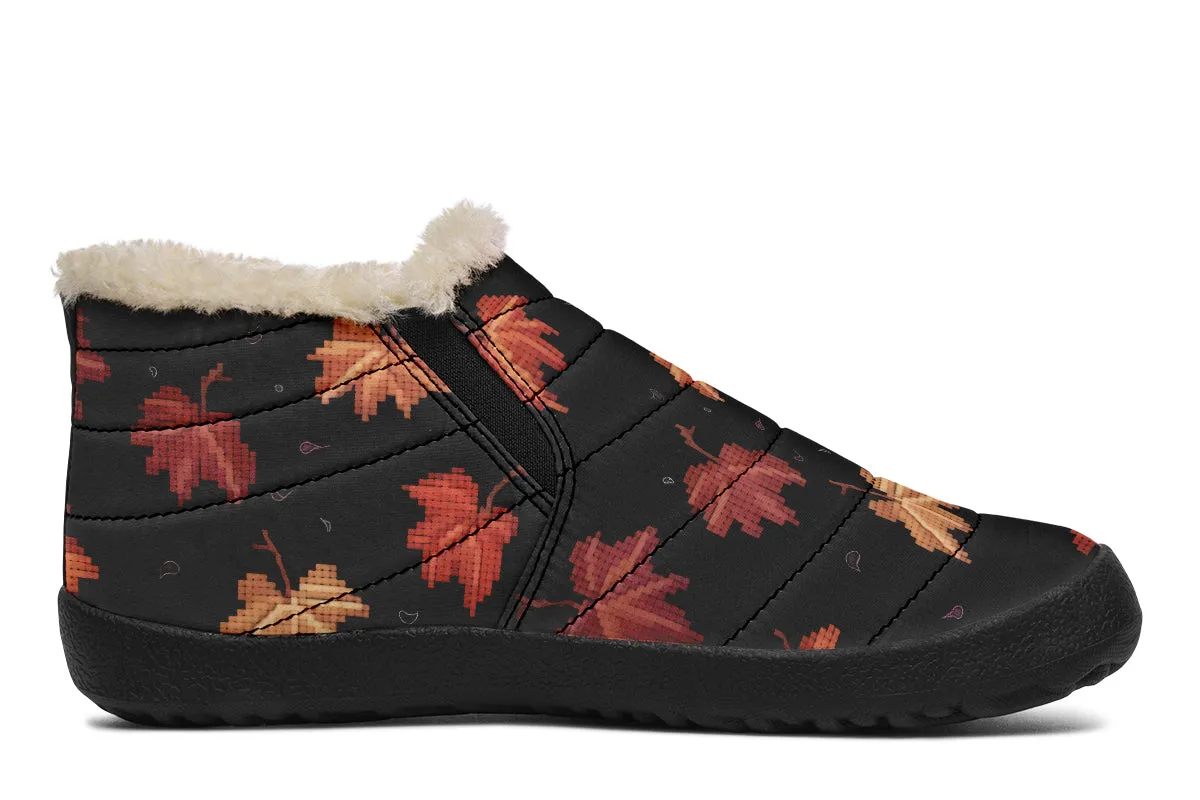 Cozy Autumn Winter Sneakers - Warm & Easy Slip-On Shoes Lined with Vegan Wool with Anti-Slip Soles