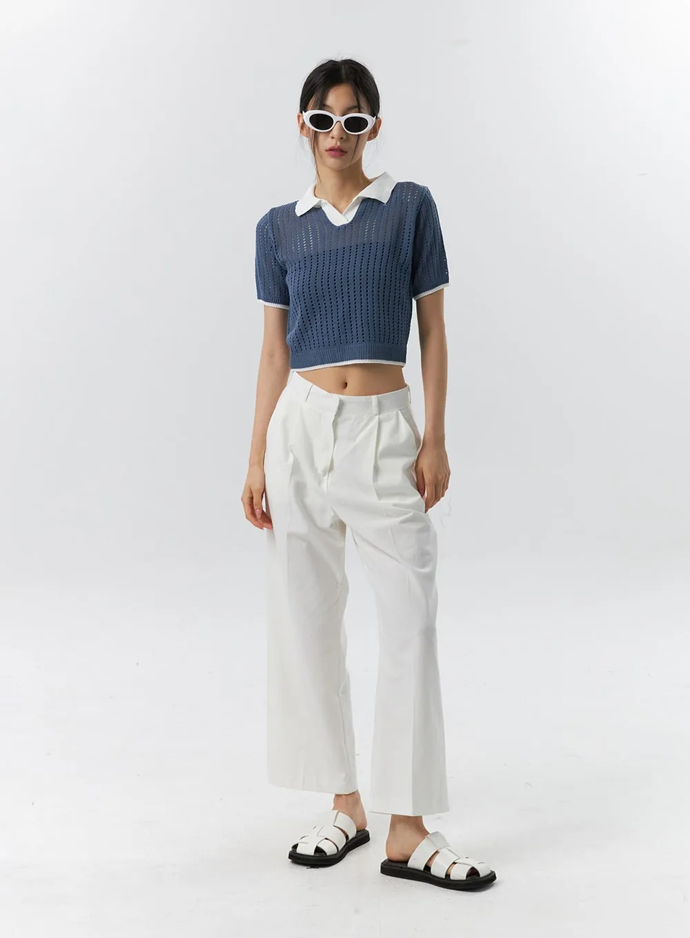 Cropped Mesh Sweater IL326