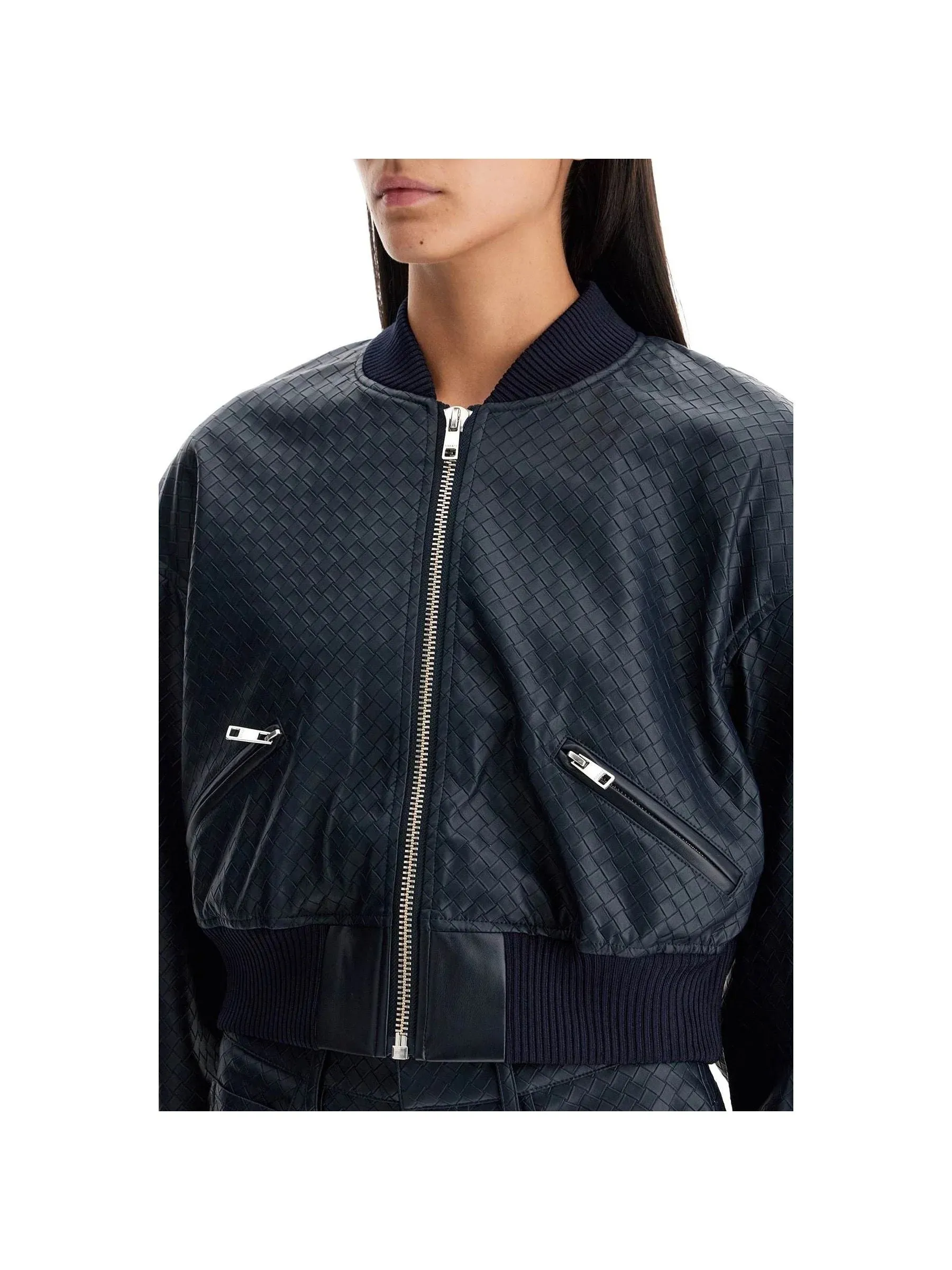 Cropped Woven Bomber Jacket