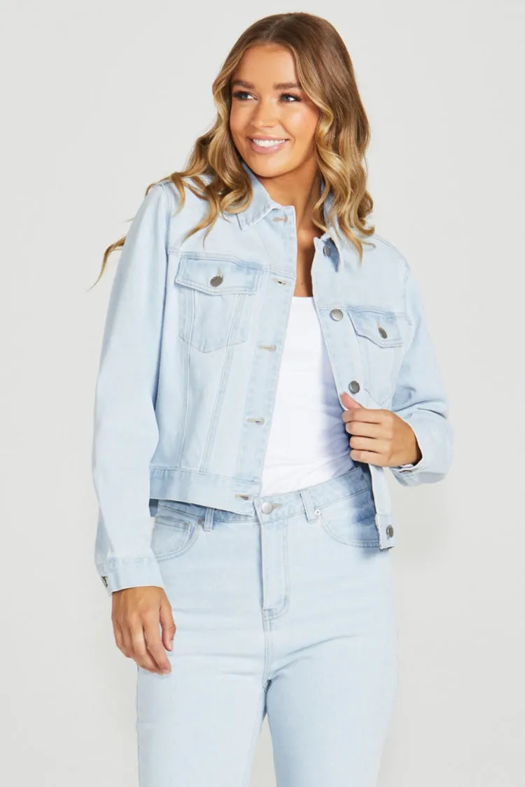 Darcy Denim Jacket in Bleached Wash