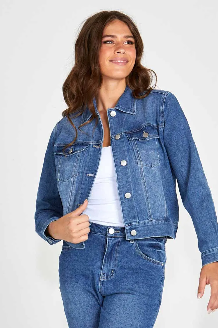 Darcy Denim Jacket in Washed Blue