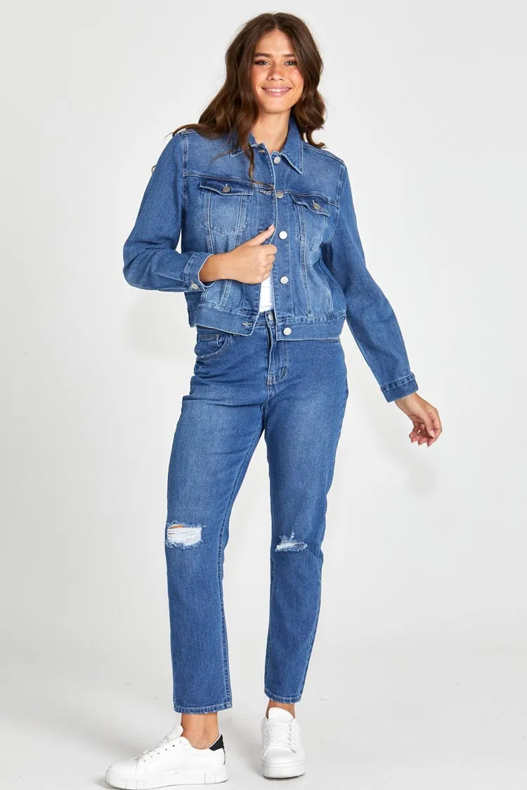 Darcy Denim Jacket in Washed Blue