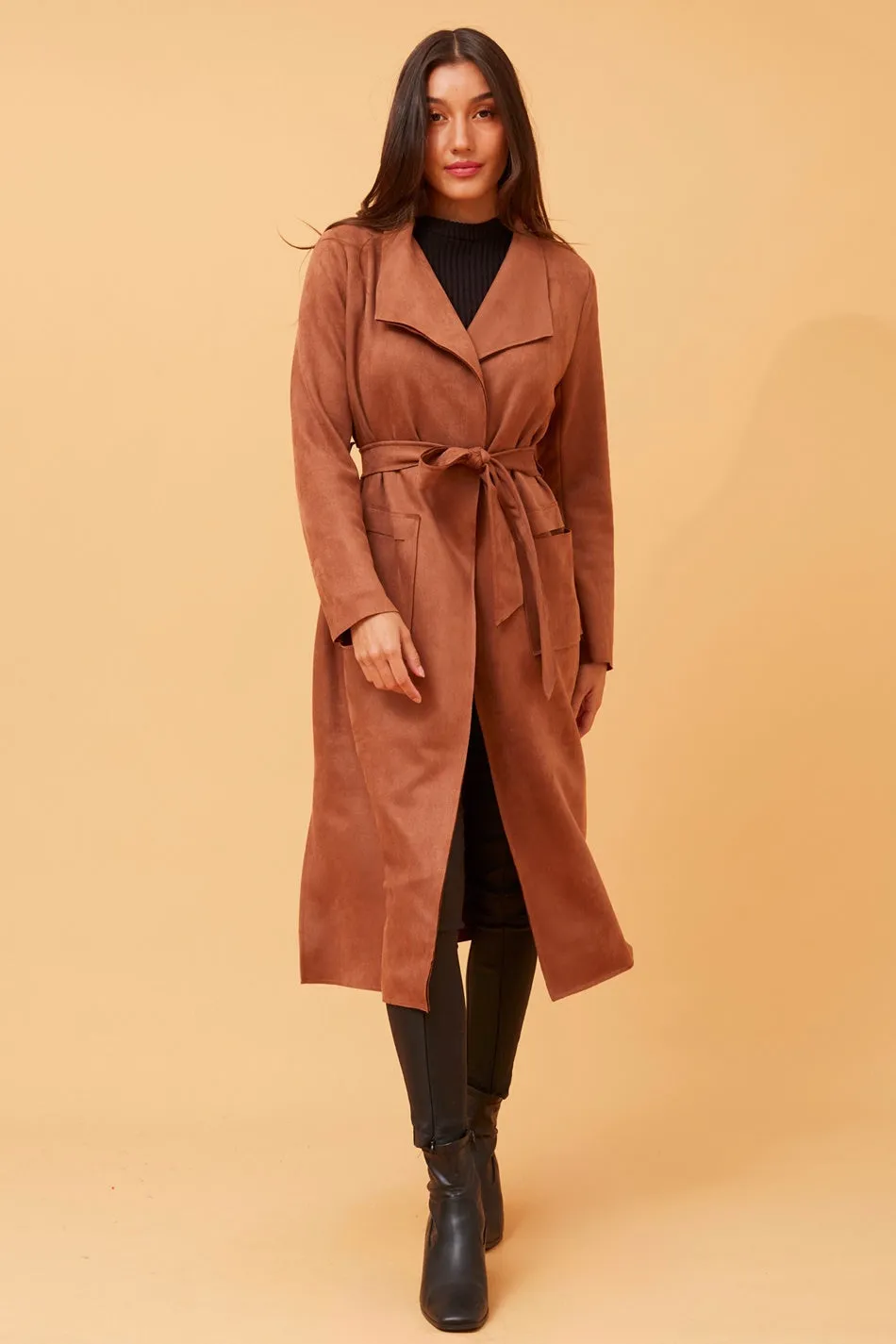 DELINA FAUX SUEDE COAT